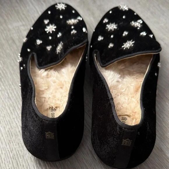 Birdies Black Loafers Rhinestones Gems Shoes Flats Size 9 - Picture 5 of 13